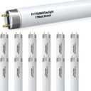12 Pack 17W 24in T8 Bright White Fluorescent Tube, F17T8/865 6500K Daylight,2 Foot T8 Linear Fluorescent Lamp, Medium Bi-Pin (G13) Base,1350 Lumens