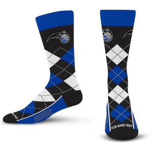 For Bare Feet NBA mens Nba Argyle Remix Dress Sock (Blue)