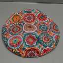 Granbey Floral Boho Stool Cover Round - Flowers Bar Stool Seat Covers Colorful Barstool Covers Slipcovers for 14 Inch Round Chair