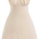 Women's Summer Tie Backless Mini Dress Cute Ruched Sweetheart Neckline Party Club Dresses Medium