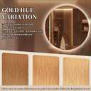 Niccy Round LED Bathroom Mirrors, Gold Framed Backlit Vanity Mirror, 28"