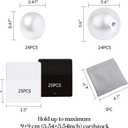 UNIQOOO 24Pcs Decorative Pearl Place Card Holders w/Black White Cards, Elegant Men&Women Name Card Stands Set, for Wedding Event Table place Cards, Retail Shop, Business Card, Party Food Signs