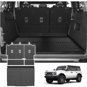 Cartist Cargo Liner for Ford Bronco (Only for 4 Door) 2021-2025 2026, All Weather Cargo Mats for Bronco Accessories, Heavy Duty TPE Trunk Mat, Car Accessories