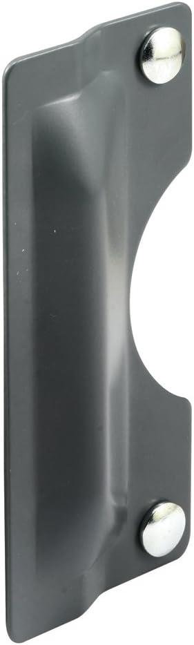 Prime-Line U 9500 Latch Guard Plate Cover – Protect Against Forced Entry, Easy to Install on Out-Swinging Doors – Gray (Single Pack)
