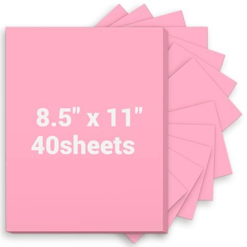 Cardstock 8.5 x 11, Thick Printer Paper 75 lb/200 gsm, 40 Sheets Card Stock Pink, Heavy Card stock, Art CardStock Paper for Invitations, Diy Cards, Business Cards, Menus, Crafts, Drawing etc