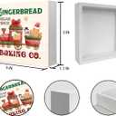 3 x Gingerbread Christmas Decor Wooden Box Sign,Gingerbread Decorations for Kitchen, Christmas Decorations for Home Shelf Office Desk Decor,Holiday Gifts for Women 5x5