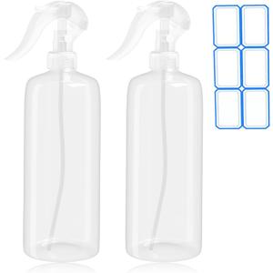2 Pack 16.9 Oz (500ml) Spray Bottles for Hair, Plants, Cleaning, Cooking, BBQ, Cats - Fine Mist, Refillable, Reusable