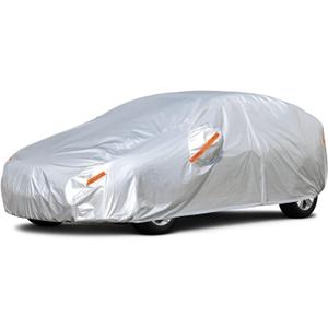 Kayme Hatchback Car Covers Waterproof All Weather, Sun Uv Rain Protection with Zipper Compatible with Mazda3, Corolla, VW Golf GTI, Ford Focus Hatchback (UP to 177 Inch, Not Fit Sedan)