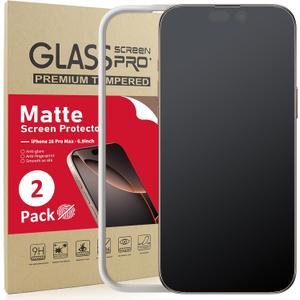 Ambison [2 Pack Matte Glass Screen Protector Compatible for iPhone 16 Pro Max 6.9inch 2024, Anti-Glare & Fingerprint Anti-Reflective No Bubbles Install Frame Smooth as Silk Tempered Glass