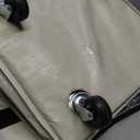 Reusable Grocery Bag on Wheels,(Small, Beige) Rolling Shopping Bags with Wheels and Handle, Folding Rolling Tote Trolley, 3 Pockets and Zipper Cover, Carries Up to 22 LBS