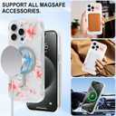 LSL Designed for iPhone 15 Pro Case [Drop Protection/Compatible with Magsafe] Cute Flower Magnetic Phone Case for Women Girly TPU Bumper Floral Cover Pink