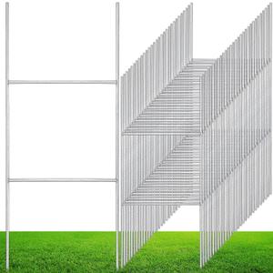 Zonon 200 Pcs H Stakes for Yard Signs 16.5'' x 7'' Heavy Duty Metal H Frame Wire Stakes Weatherproof Metal Holder for 4mm 5mm Corrugated Signs Guidepost Yard Decoration