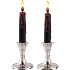 Rely+ Silver Candle Holder Set of 2 - Decorative Taper Candle Stick Candle Holder Candlestick Holders for Taper Candles Home Decor Modern Easter Candle Holders for Dinner, Party