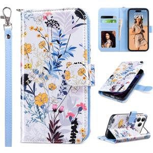 ULAK Compatible with iPhone 17 Pro Max Wallet Case with Card Holder, [RFID Blocking] PU Leather Case with Kickstand Card Slots Wrist Strap, Durable Shockproof Protective Cover 6.9 Inch, Forest