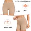 Womens Seamless Shaping Boyshorts Panties Tummy Control Underwear Slimming Shapewear Slip Shorts (Beige, M)