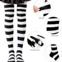 3 Pairs Halloween Long Striped Knee High Socks for Women Witches Striped Costume Leggings High Tights Socks