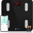 Etekcity Scales for Body Weight, Bathroom Digital Weight Scale Fat, Smart Bluetooth BMI, and Loss, Sync 13 Data with Other Fitness Apps, Black, 11x11 Inch