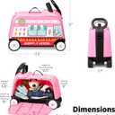 Toddler Carry-on Storage Ride-on Toy, 17-inch Long Radio Flyer 3-in-1 Happy Trav'ler Ice Cream Truck, Ages 2-5 Years, Compact Storage, Large