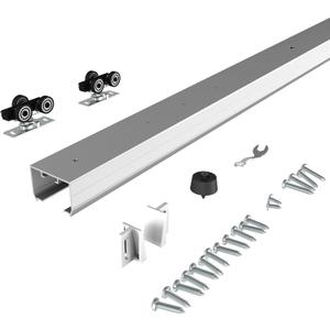 JUBEST 7FT Commercial Grade Pocket Door Hardware and Track Set, Sliding Door Hardware 80.7", Durable and Smoothly, Easy to Install