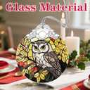 3 x Christmas Ornament, Christmas Decoration, Stained Glass Ornament, Heirloom Keepsakes, Holiday Ornaments, Holiday Presents, Unique Xmas Gifts, Gift Exchange Ornaments, Gift Idea - Owl