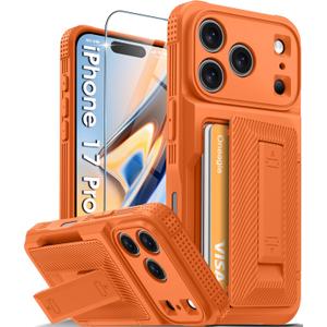 Oneagle Wallet for iPhone 17 Pro Case with Card Holder(4-5 Cards) [RFID Blocking] [Screen Protector] Full Camera Protection Case with Kickstand 15FT Shockproof Heavy Duty Phone Case for iPhone 17 Pro