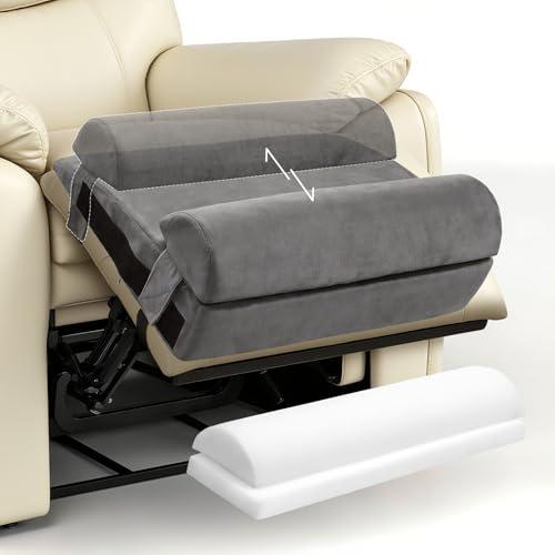 PYURIFAI Recliner Foot Rest Cushion - Recilner Leg Rest Cushion with Removable Semi-Cylinder for Superior Support, Adjustable Recliner Foot Rest Extender, Recilner Leg Pillow with 2 Straps, Grey