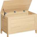 HOOBRO Toy Box, Retro Wooden Look Storage Chest with Safety Hinge, Entryway Storage Bench Supports 330 lb, 29.9 x 15.7 x 18.9 Inches Toy Chest Organizer, Easy Assembly (Natural) NL75CW01G2