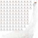 No Mess Streamers 100pack, White Confetti Poppers,Hand Throw Party Poppers No Mess for Birthday, Graduation, Wedding Send Off, Engagement Party FavorsWhite 100Pack