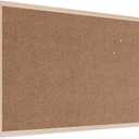 U Brands Cork Bulletin Board, 36" x 24" Inches, Light Birch Wood Frame, 35" x 23"
