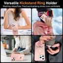 CHAOFEnG Magnetic Compatible with iPhone 16 Pro Case with Stand [Military Grade Drop Tested][Compatible with Magnet] Ring Translucent Slim Hard Back Soft Edge, Pink