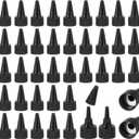 PATIKIL 20/410 Twist Top Caps, 100Pcs Plastic Squeeze Bottle Replacement Caps with Foam Gasket for Paint Lids Glue Dispensing DIY Crafts, Black