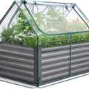 Quictent Raised Garden Bed Galvanized Raised Beds for Gardening Vegetables with Cover 4x3x2 ft Tall Metal Planter Box Outdoor Use (Clear)