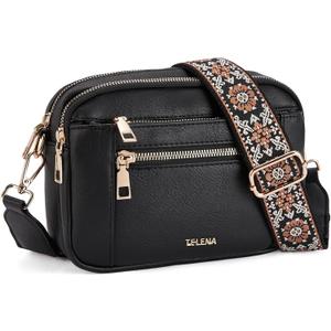 Telena Small Crossbody Bags For Women Vegan Leather Crossbody Purse With Adjustable Wide Strap For Daily Life (Black) Telena Small Crossbody Bags For Women Vegan Leather Crossbody Purse With Adjustable Wide Strap For Daily Life (Black)