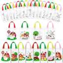 Kajaia 24 Pcs Coloring Tote Bags for Kids Non Woven Farm Gift Bags Cute Animal Reusable Goodie Handbags Both Side DIY Your Own Favors for Farmhouse Birthday Farmhouse Party Supplies