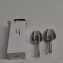 E-far 6 Ounce Ice Scoop Set of 2, Small Stainless Steel Scoops for Ice Cube/Candy/Flour/Sugar, Metal Utility Scoops for Canisters, Baking, Kitchen Pantry, Rust Free & Dishwasher Safe