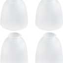 4 Pack White Frosted Glass Shade Replacements, Bell Shaped Glass Shade Covers for Ceiling Fan Light Fixture, 4.92"High, 4.72"Diameter, 1.65 "Fitter, High Transmittance Globe Lampshades