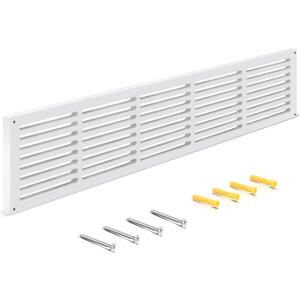 Colingmill 1 Pcs Decorative Return Air Vent Cover 35.5 x 8.5 x 3/4 Inch (34x6 Duct Opening) White MDF Modern Farmhouse Wall Vent Grille High Airflow Cold Air Return HVAC Cover for Wall Baseboard