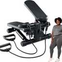 OLIXIS Steppers for Exercise At Home Workout Equipment, Mini Stepper Exercise Machine for Senior Citizens, Twist Stepper with Resistance Bands, Cardio Weight Loss Equipment Home Fitness