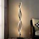 JUTIFAN Modern Spiral Floor Lamp for Living Room, 48W Dimmable Led Corner Floor Lamp with Remote Control, 53 Inch Black Floor Lamps 3 Color Tall Corner Reading Lamp Standing Floor Lamps for Bedroom