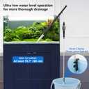 AQQA Gravel Vacuum for Aquarium Siphon - Adjustable Flow Fish Tank Cleaner with Handle, Manual Siphon Pump Water Changer Sand Rock Suction Cleaner, Upgraded Hard Hose with Threaded Connection (S)