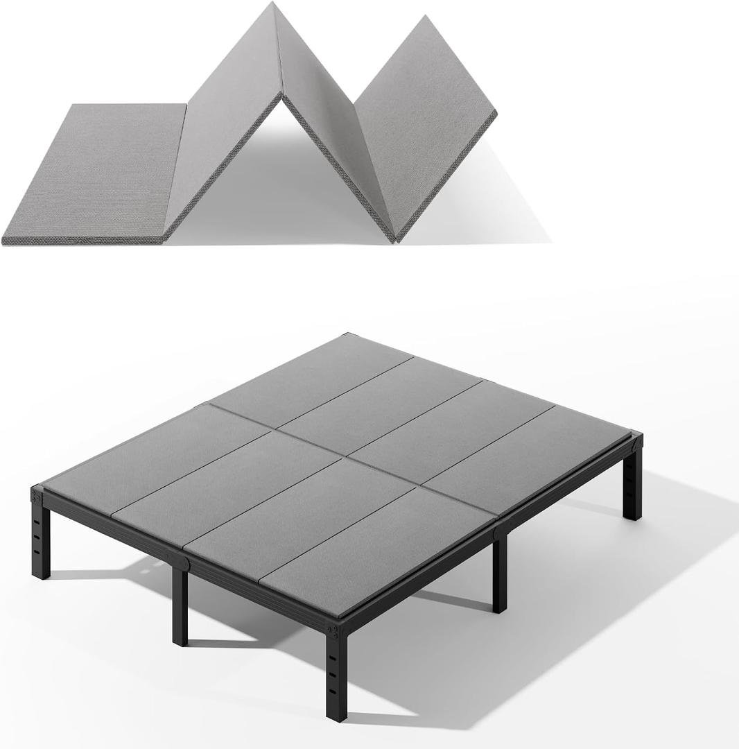 Bunkie Board Queen, Under Mattress Support Board, Foldable Low Queen Box Spring, Breathable Bunky Boards, Light & Thin & Noise Minimizing, Whole Bed Boards Design