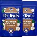Dr Teal's Salt Soak with Pure Epsom Salt,Nourish & Protect with Coconut Oil,3 lbs,(Pack of 4)
