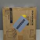 SONGMICS Small Folding Storage Ottoman, Foot Rest Stool, Cube Footrest, Synthetic Leather, 12.2 x 16.1 x 12.2 Inches, 286 lb Capacity, for Living Room, Bedroom, Dorm, Chestnut Brown ULSF100K02