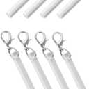 Curtain Pull Wand,2Pcs 30 Inches and 2Pcs 17 Inches Acrylic Clear Curtain Rod with Hook Ideal for High Hanging Curtain Opening-Closing(Clear)