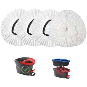 4 Pack Mop Replacement Heads for O-Ceda Mop Replace Head Spin Mop Heads Replacements, Microfiber Spin Mop Refills, Easy Cleaning Mop Head Machine Washable