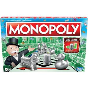 Monopoly Game, Family Board Games for 2 to 6 Players & Kids Ages 8 and Up, Includes 8 Tokens (Token Vote Edition), 10.51 Inches X 15.75 Inches X 0.1 Inches
