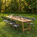 DUMOS Folding Chairs Set of 5, 330lbs Plastic Stackable Portable Patio Dining Sets, Fold Up for Indoor Outdoor, Camping, Garden, Party, Meeting (Black)