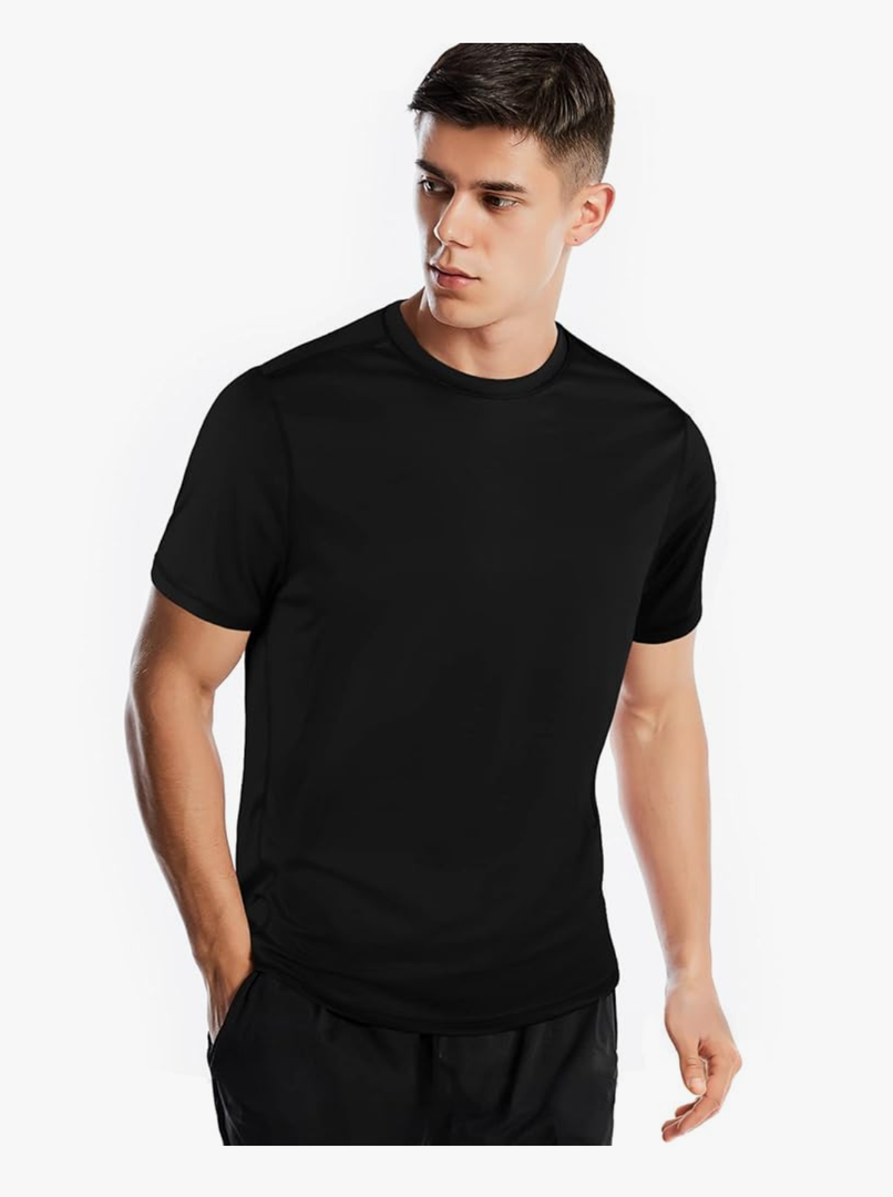 Athletic Shirts for Men Short Sleeve Quick Dry Workout Running Gym Sport Exercise Tee Moisture Wicking, Medium