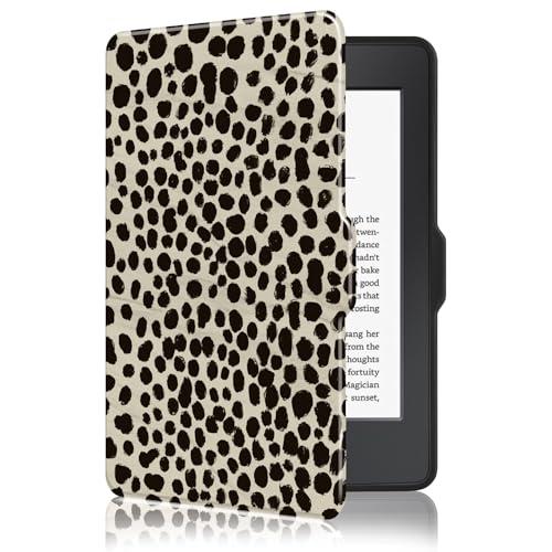 MOROCK Case for 6" Kindle Paperwhite 5th/6th/7th Generation 2012-2017 Released(Model No. EY21 & DP75SDI), Premium Lightweight PU Leather Cover with Auto Wake/Sleep, Khaki Leopard Print