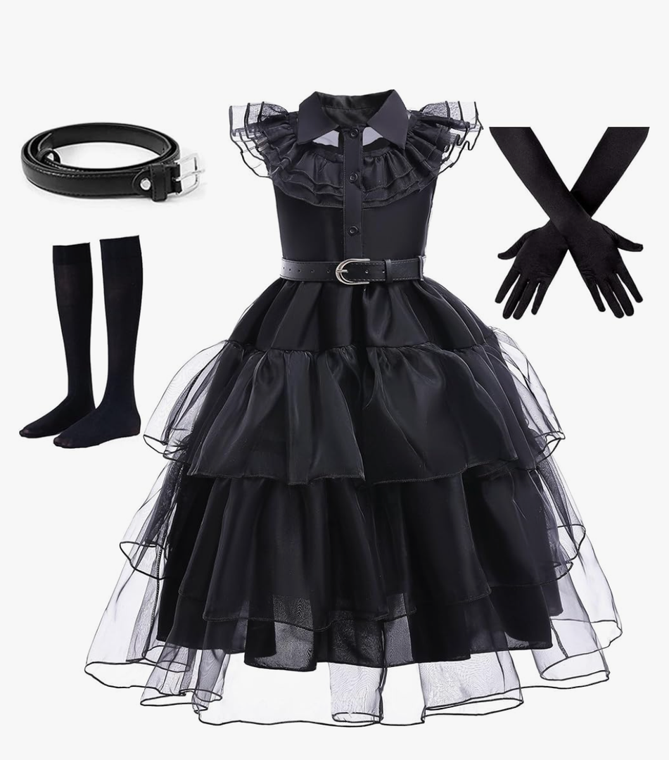 BanKids Blace Dance Dress Costume Kids Girls Cosplay Halloween Party Outfit ( Size 11-12 years, 140)